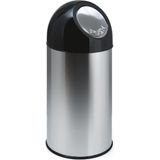 Huismerk - Afvalbak - Zilver - RVS - 40 Liter - Met Pushdeksel