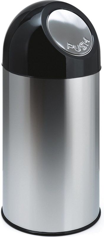 Huismerk - Afvalbak - Zilver - RVS - 40 Liter - Met Pushdeksel