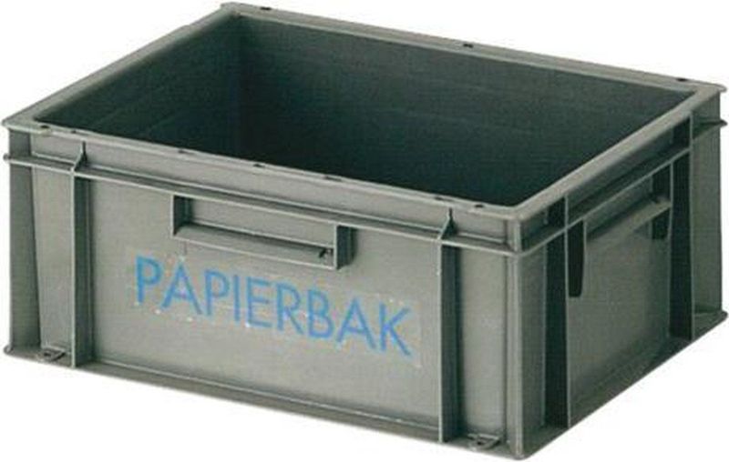 Papierverzamelbak - Grijs - Kunststof - 40x30x17.5cm - 1 stuk