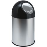 Huismerk - Prullenbak - Zilver - RVS - Push Systeem - 30L