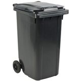 Kliko Kunststof Afval Rolcontainer Mini Prullenbak 240 Liter Inhoud Grijs