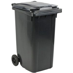 Kliko Kunststof Afval Rolcontainer Mini Prullenbak 240 Liter Inhoud Grijs