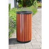 Buitenafvalbak rond 40 liter houtlook, zwart