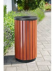 Buitenafvalbak rond 40 liter houtlook, zwart