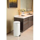 V-Part - Pedaalemmer - Ronde Afvalbak - Wit - 30 Liter