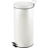 V-Part - Pedaalemmer - Ronde Afvalbak - Wit - 30 Liter