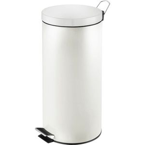 V-Part - Pedaalemmer - Ronde Afvalbak - Wit - 30 Liter