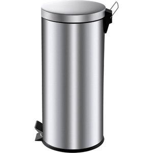 V part Pedaalemmer 30 liter Stainless steel RVS Prullenbak