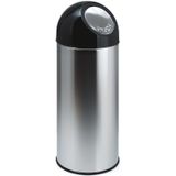 Huismerk - Afvalbak - Zilver - RVS - 55L Met Pushdeksel