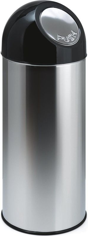 Huismerk - Afvalbak - Zilver - RVS - 55L Met Pushdeksel