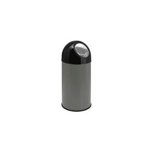 Afvalbak Met Pushdeksel En Binnenemmer Metallic Zilver 40L
