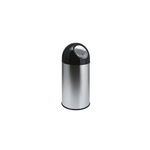Mülleimer mit Schiebedeckel und Inneneimer Silber RVS 40L