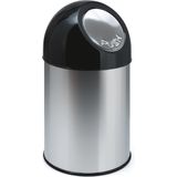 Push - Afvalcontainer - Roestvast Staal - Inhoud 30 l - Inclusief Binnenemmer