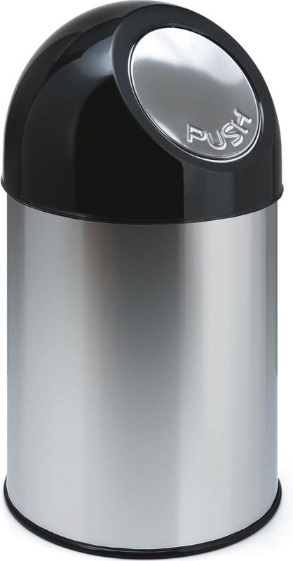 Push - Afvalcontainer - Roestvast Staal - Inhoud 30 l - Inclusief Binnenemmer