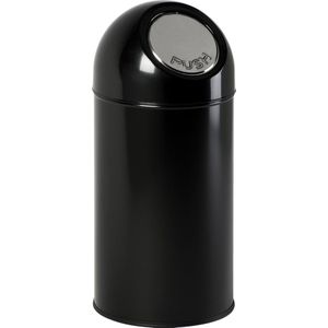 Push - Afvalcontainer - Zwart - Staal - Inhoud 40 l