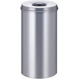Veiligheidsprullenbak - Zilverkleurig - Staal - Inhoud 50 l - Vlamdovend