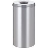 Veiligheidsprullenbak - Zilverkleurig - Staal - Inhoud 50 l - Vlamdovend