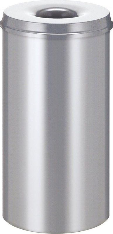 Veiligheidsprullenbak - Zilverkleurig - Staal - Inhoud 50 l - Vlamdovend