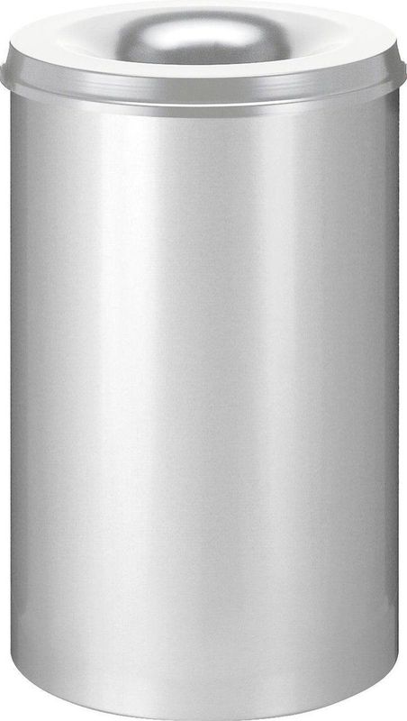Ronde Prullenbak - Zilverkleurig - Plaatstaal - Vlamdovend