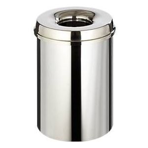 Brabantia Veiligheidsprullenbak, roestvast staal, zelfdovend, inhoud 30 l, h x Ø = 470 x 335 mm, glanzend