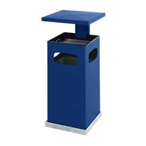 Asbak-prullenbak met afneembaar dak, 72 liter, blauw