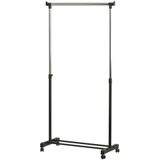 V-Part Kledingrek - Op wielen - Zwart + Zilver - 170cm Hoog