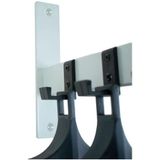 Wandgarderobe - Zwart - Aluminiumgrijs - 2 Haken en Hangers