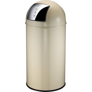 EKO Pushcan 40 liter Steel crème Prullenbak