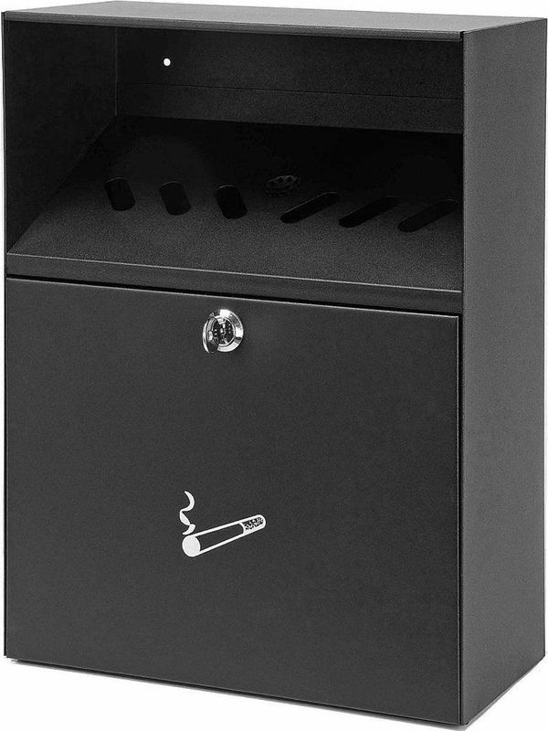 Wandasbak zwart met boveninworp en afdak