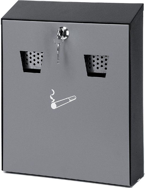 Asbak wand zwart/grijs