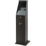 Vrijstaande asbakzuil zwart (met sleutelset)  - Vepabins