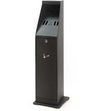 Vrijstaande asbakzuil zwart (met sleutelset)  - Vepabins