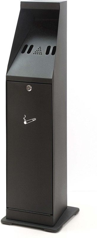 Vrijstaande asbakzuil zwart (met sleutelset)  - Vepabins