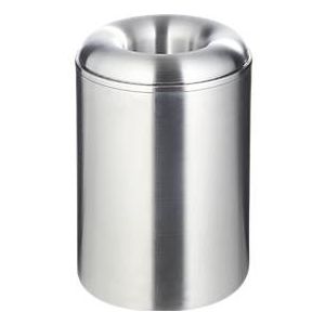 Papierkorb, rund, selbstlöschend, Volumen 13 l, mit Löschdeckel, flüssigkeitsdicht, Ø 260 x H 302 mm, Aluminium