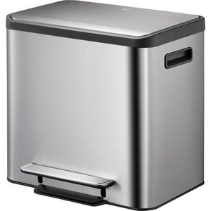 EKO - EcoCasa Recycler - Pedaalemmer - 12+12 liter - Stainless steel - Mat RVS