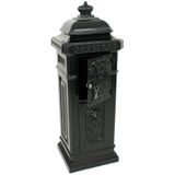Brievenbus - Zwart - Staal - Met Klok