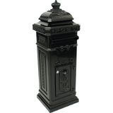 Brievenbus - Zwart - Staal - Met Klok