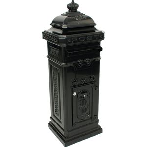 Brievenbus - Zwart - Staal - Met Klok