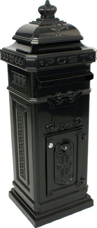 Brievenbus - Zwart - Staal - Met Klok