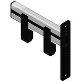 V-Part - Pro-line Wandgarderobe 2 hangers - Aluminium - Nylon - Grijs - Zwart