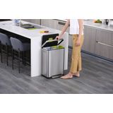 EKO X-Cube Pedaalemmer Duo 40 Liter (20+20L) - Mat RVS voor Afvalscheiding - Soft-close