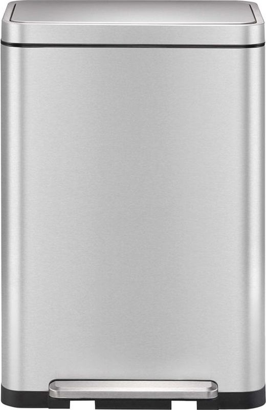 EKO X-Cube Pedaalemmer Duo 40 Liter (20+20L) - Mat RVS voor Afvalscheiding - Soft-close