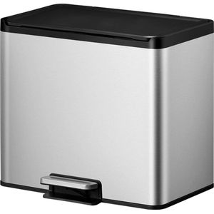 EKO Essential 2 Recycler pedaalemmer 15+15 ltr, EKO Stainless steel Polypropylene mat RVS