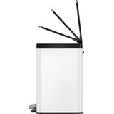 EKO - Pedaalafvalemmer Recycler - Wit - Staal - 30 l - 2-voudige Afvalbak