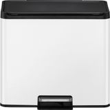 EKO - Pedaalafvalemmer Recycler - Wit - Staal - 30 l - 2-voudige Afvalbak