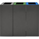 Deksel stalen afvalbak 60 liter voor afvalscheiding Donkergrijs