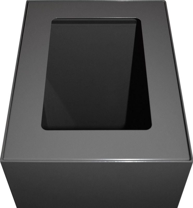 Deksel stalen afvalbak 60 liter voor afvalscheiding Donkergrijs