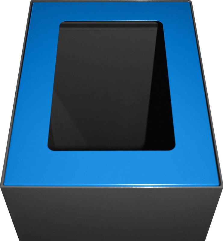 Deksel stalen afvalbak 60 liter voor afvalscheiding Blauw