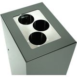 V-Part - Top Modulaire Afvalscheidingsunit - Donkergrijs - 60 Liter - Staal met Poedercoating - B 263 x D 335 x H 700 mm