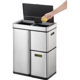 EKO - Mirage Plus Sensor Prullenbak - 30+15+15 Liter - Mat RVS